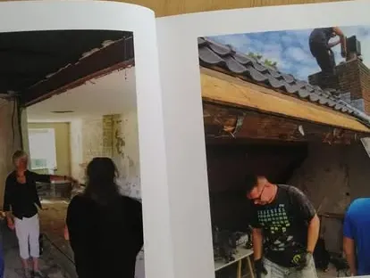 Dakkapel en dakconstructie tijdens een renovatieproject.